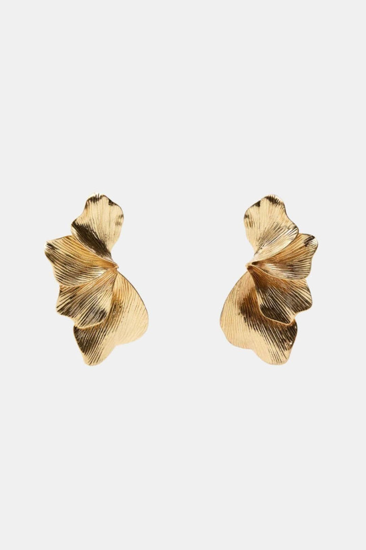 Selena – Gold Statement Leaf Earrings
